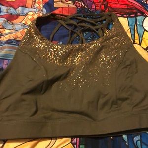 Torrid Green & Gold Sports Bra Size 2